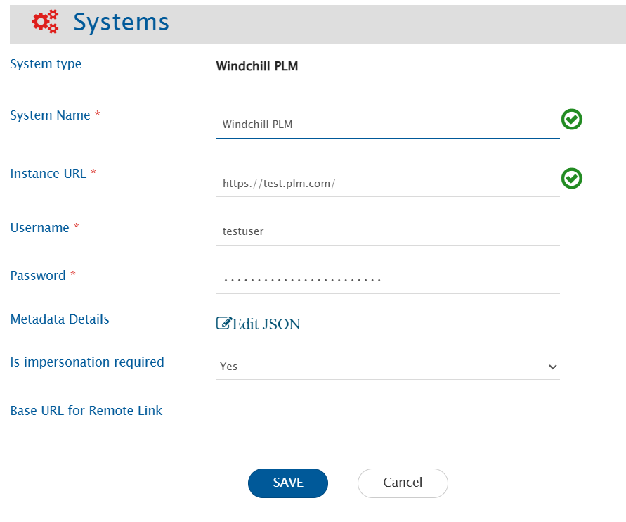 Windchill PLM System Form Screenshot